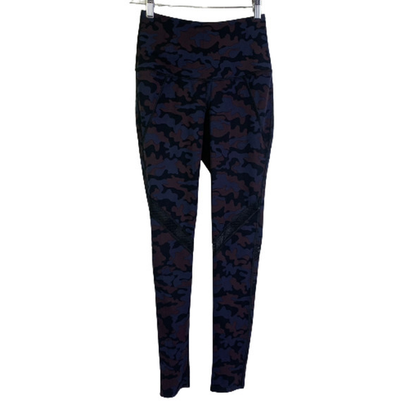 SPLITS59 2 Piece Set Blue & Purple Camo‎ Athletic Yoga Pants & Crop Top Set - Picture 5 of 16